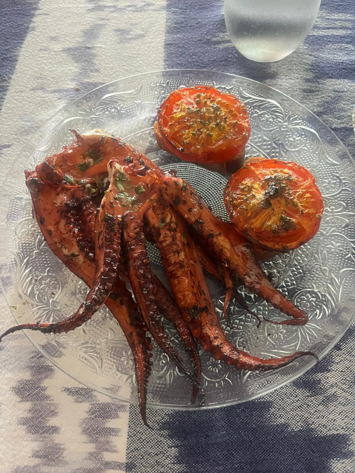 La table d'hôtes du soir à A Villa Rosa, produits du marché